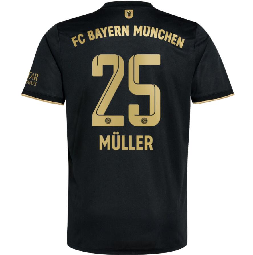 2021/22 FC Bayern Munchen Away Kit Soccer Jersey with Müller 25 printing